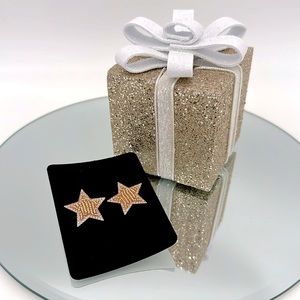 NWOT Gold and Pink Star Earrings